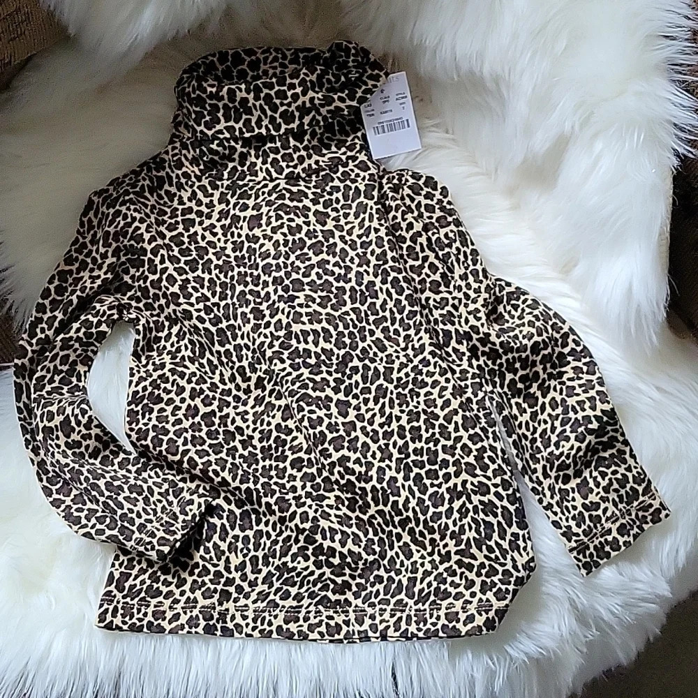 J. Crew Crewcuts  Leopard Turtleneck.